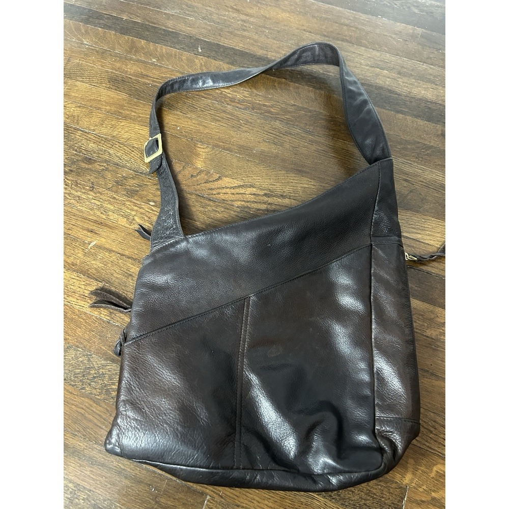 Sven BerkeleyUSA brown Shoulder Leather Bag With Many Different Compartments - Picture 5 of 16